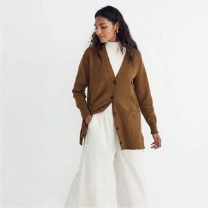 Madewell Miller Cardigan Sweater Large Golden Spinach